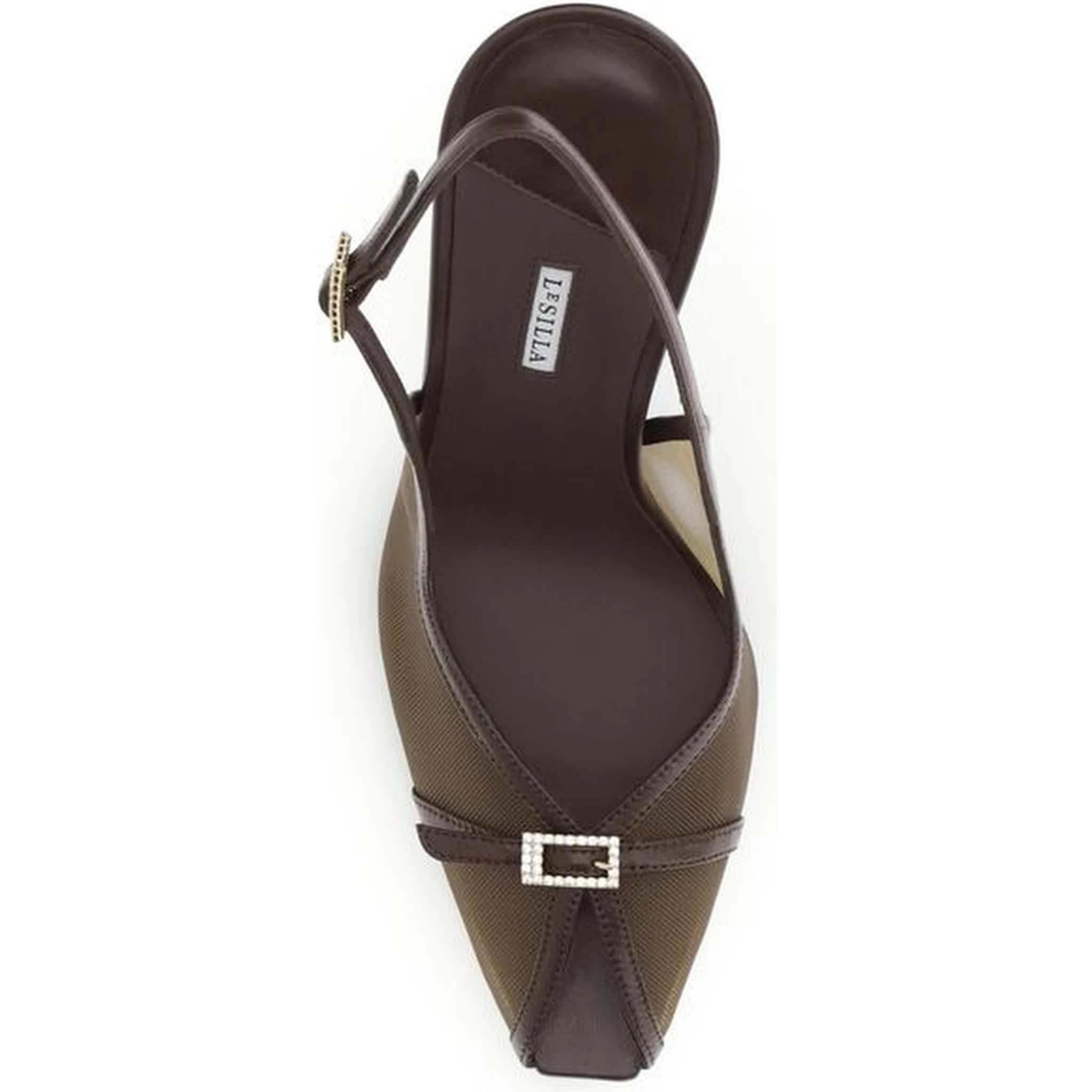 Brown Nylon Platform Pumps