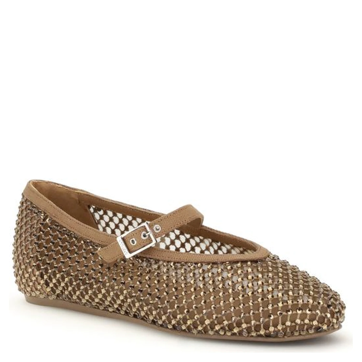 Brown Nylon Ballet Flats