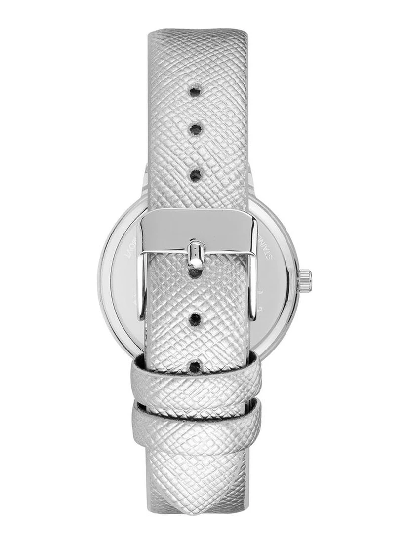 Silver Plastic Dress Watch