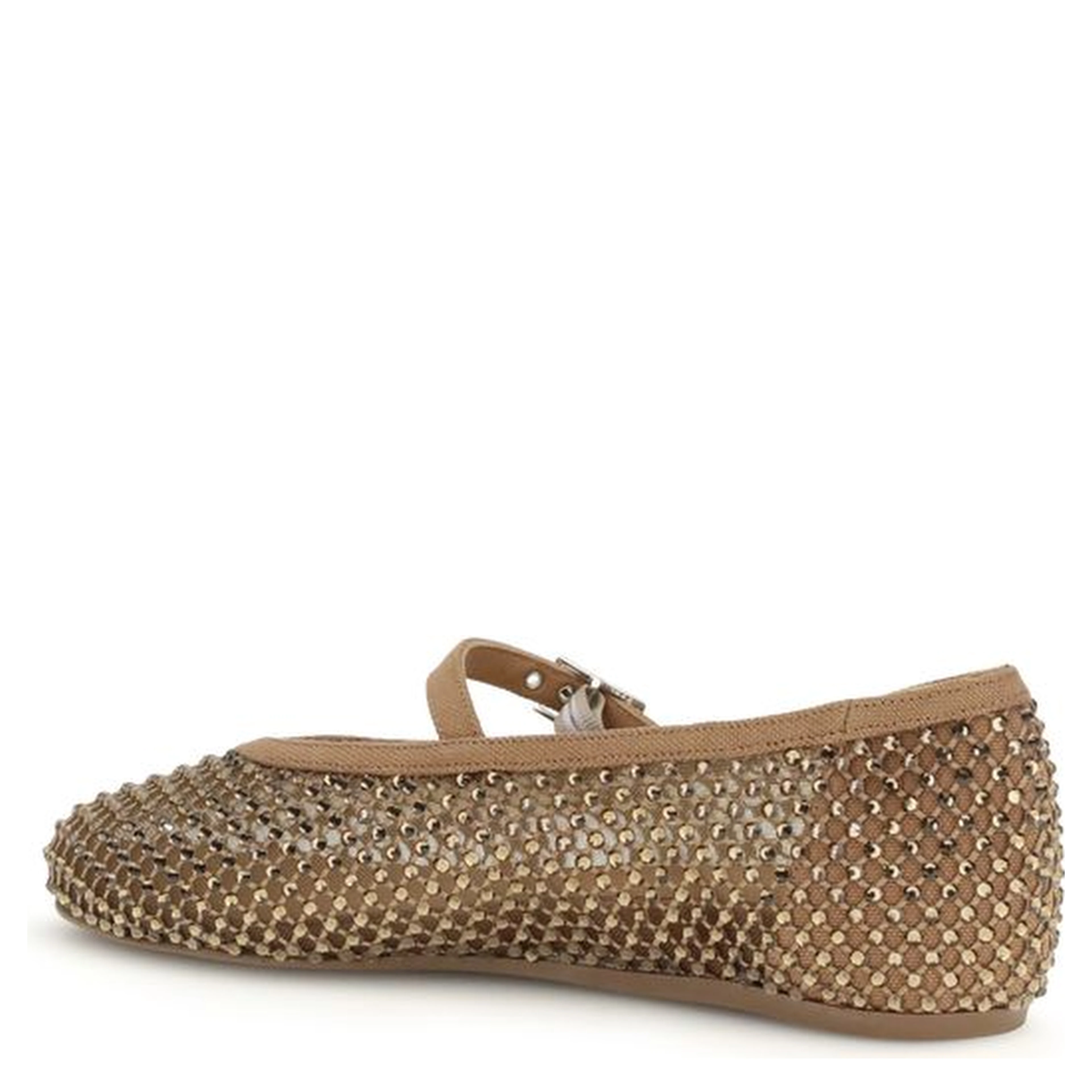 Brown Nylon Ballet Flats