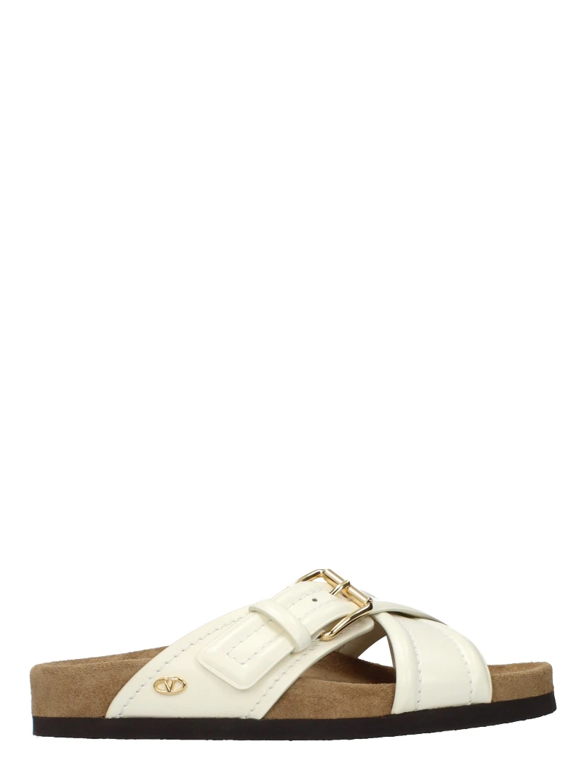 Beige Leather Slippers