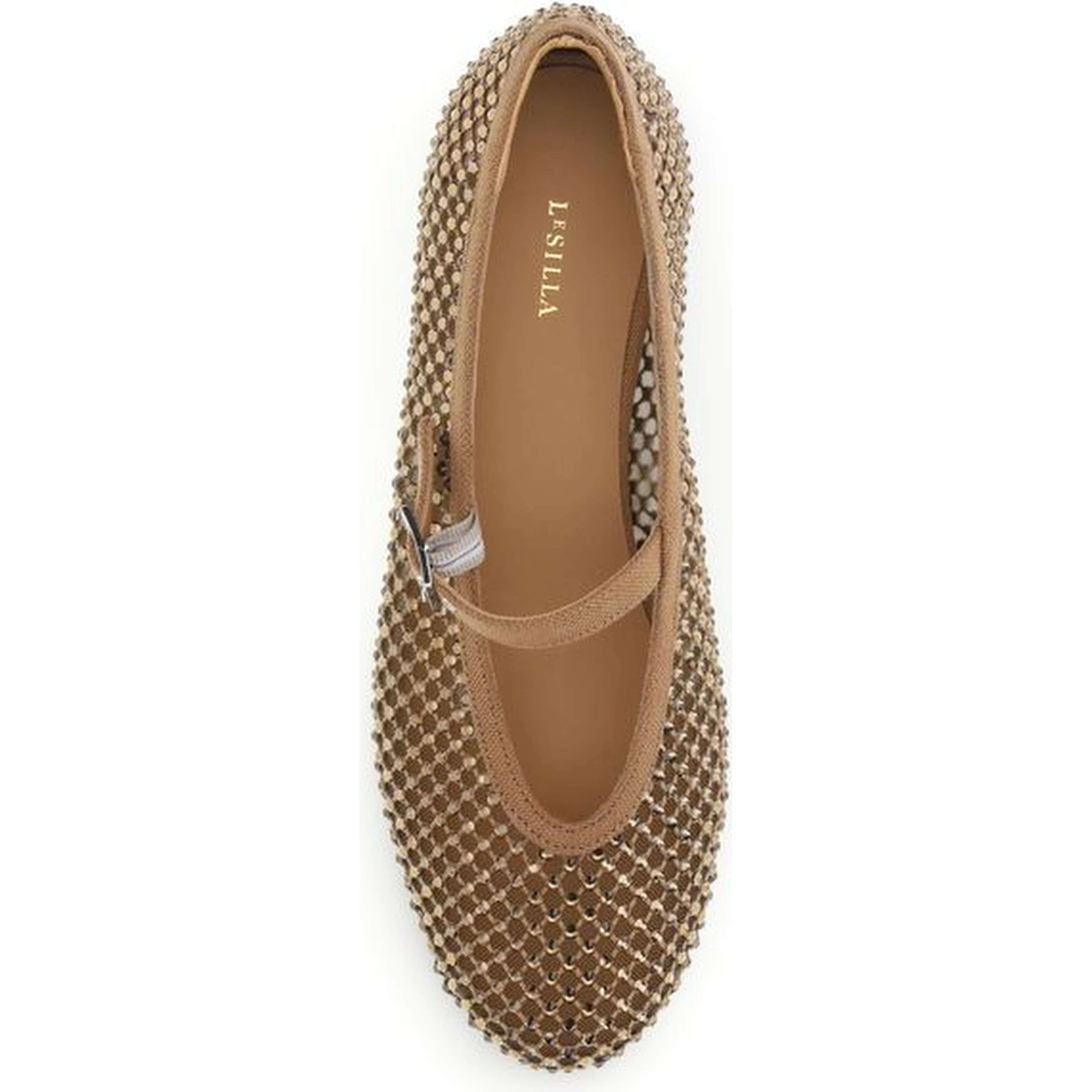 Brown Nylon Ballet Flats