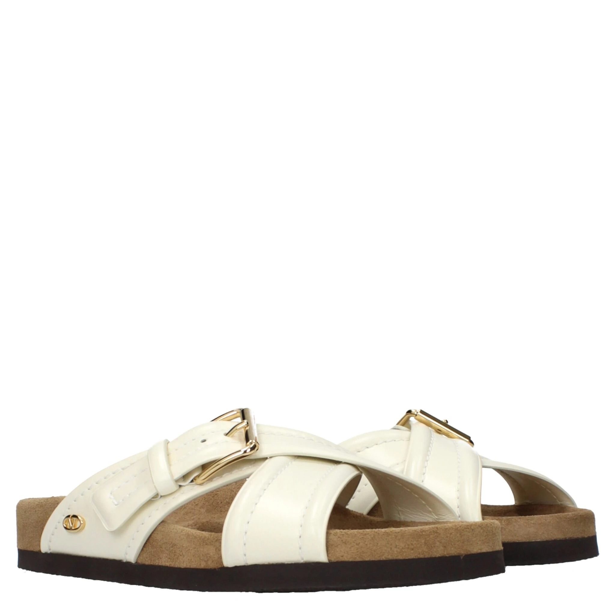 Beige Leather Slippers