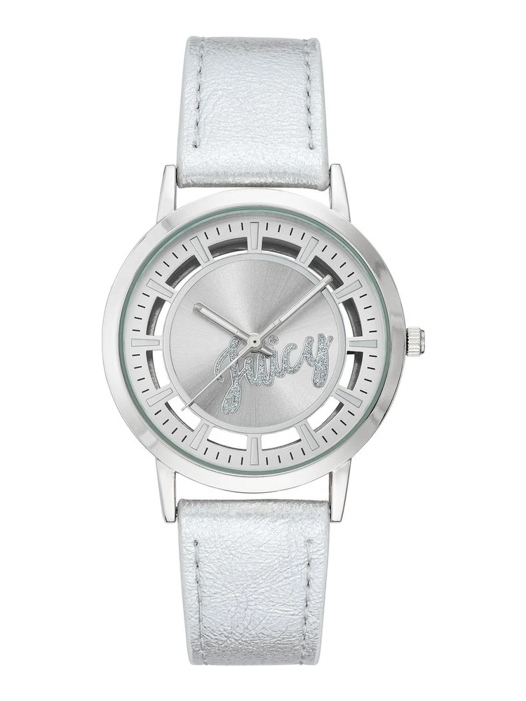 Silver Plastic Dress Watch