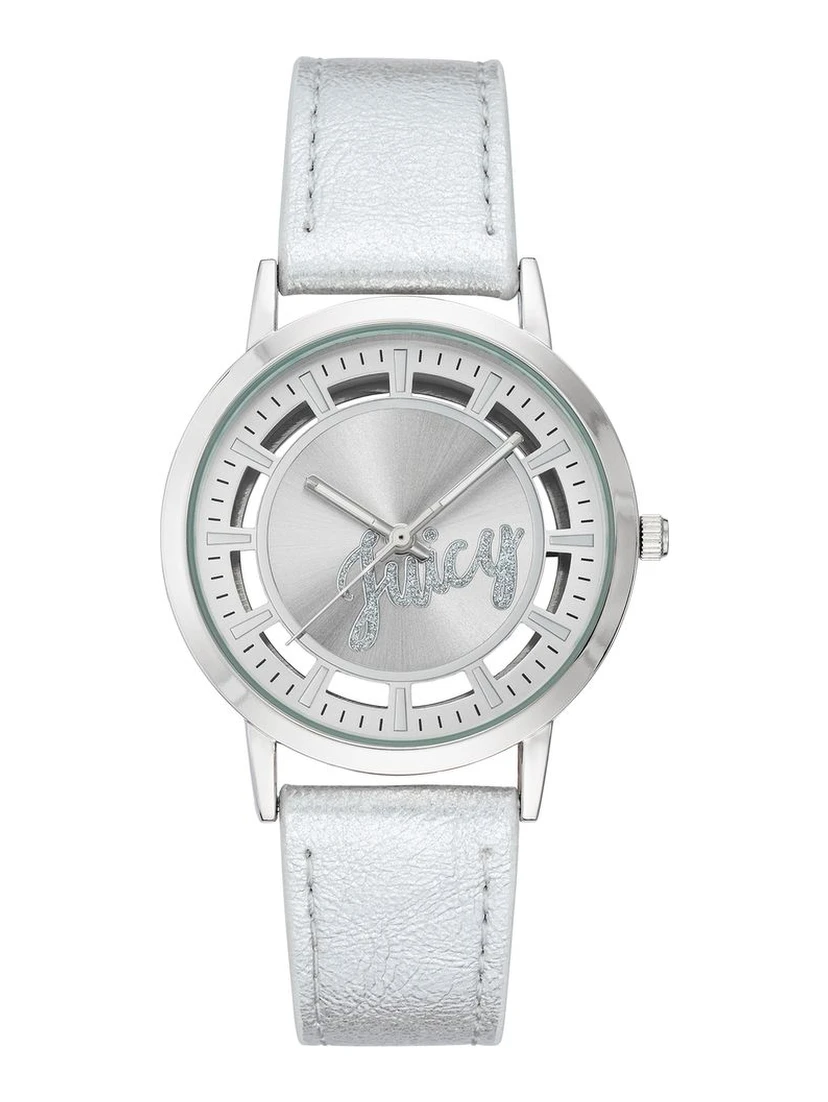 Silver Plastic Dress Watch