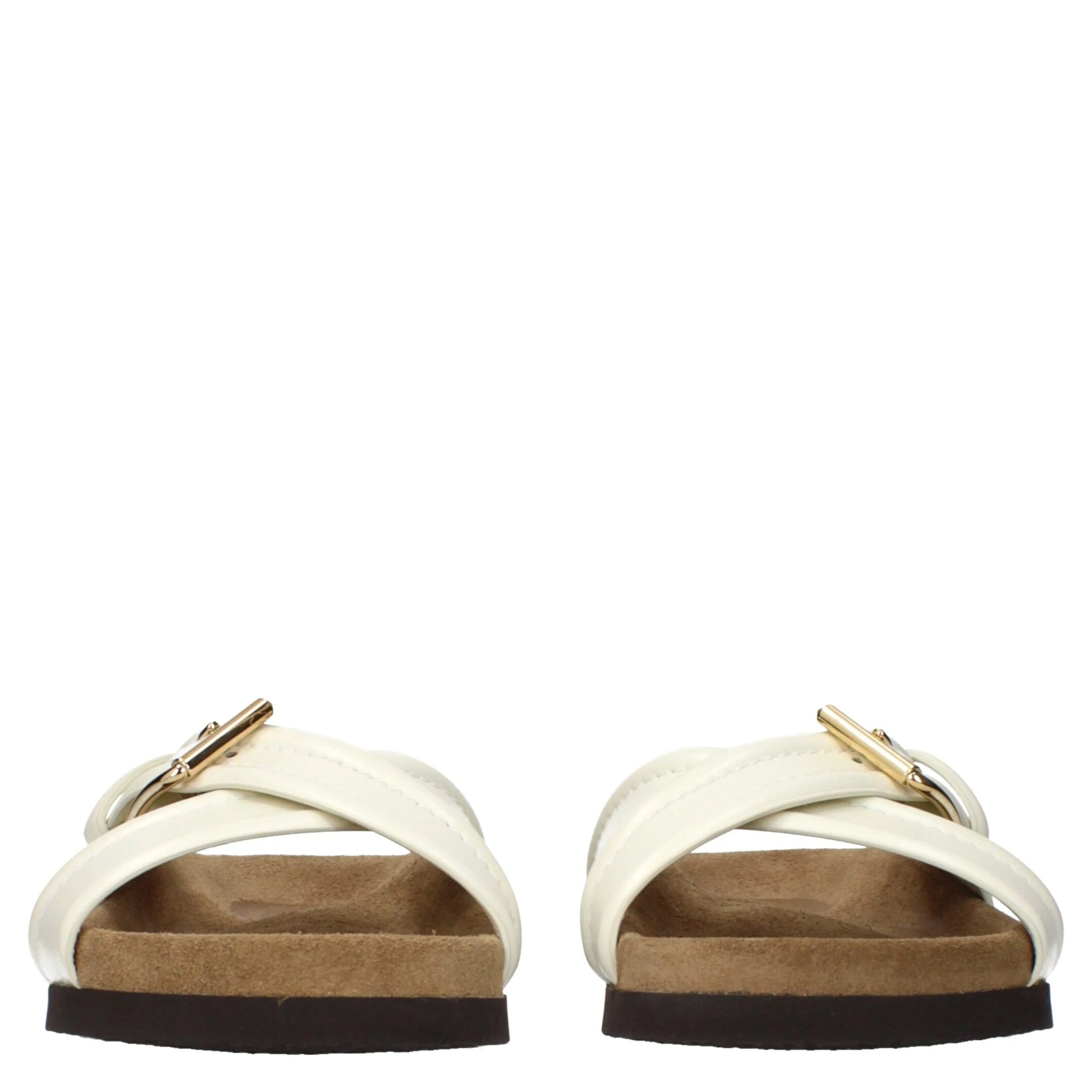 Beige Leather Slippers
