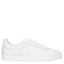 White Leather Low Top Sneakers