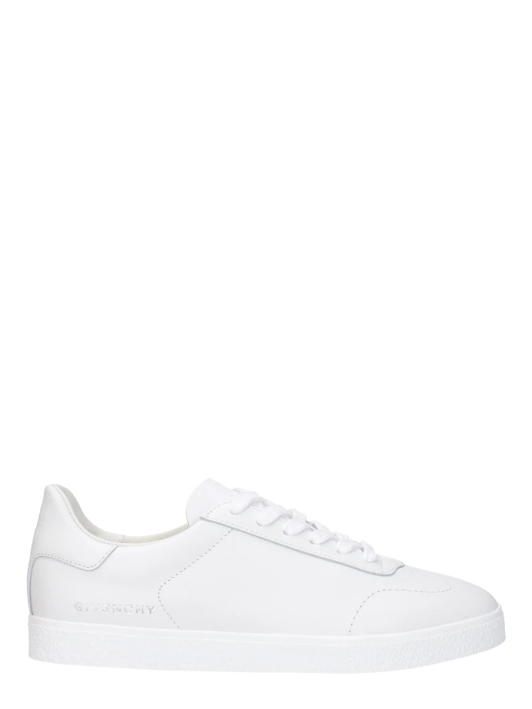 White Leather Low Top Sneakers