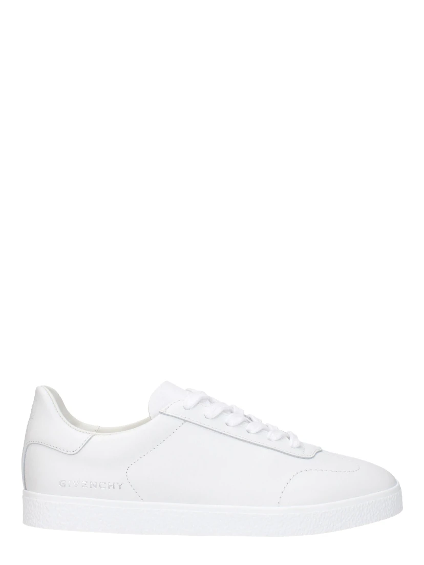 White Leather Low Top Sneakers