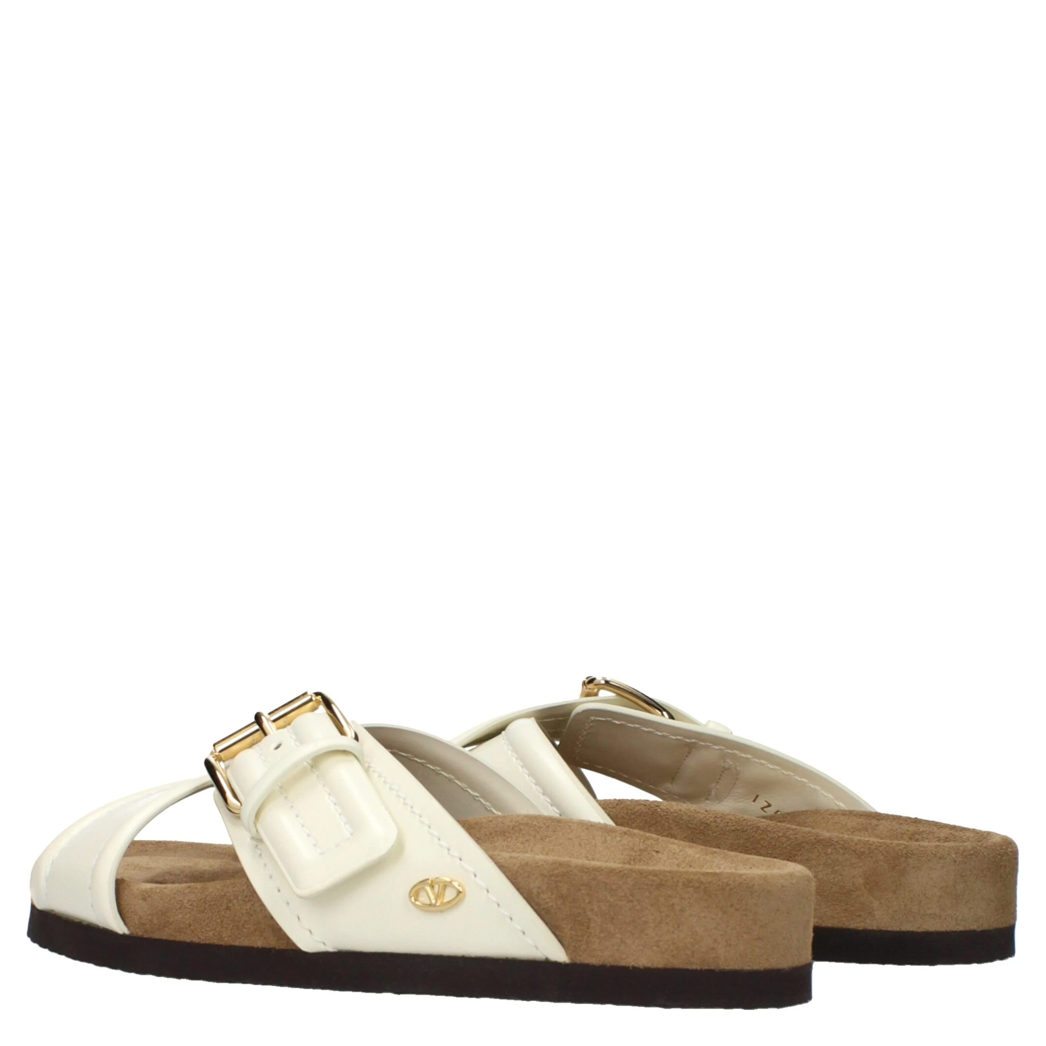 Beige Leather Slippers