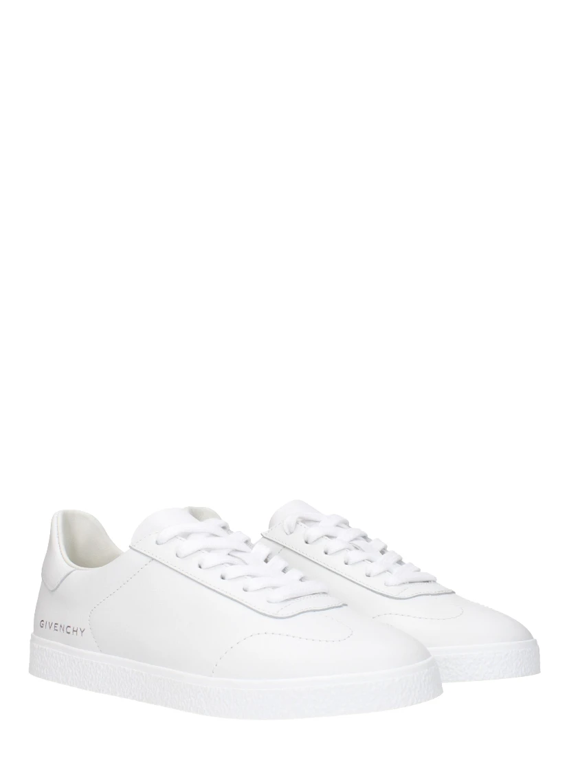 White Leather Low Top Sneakers