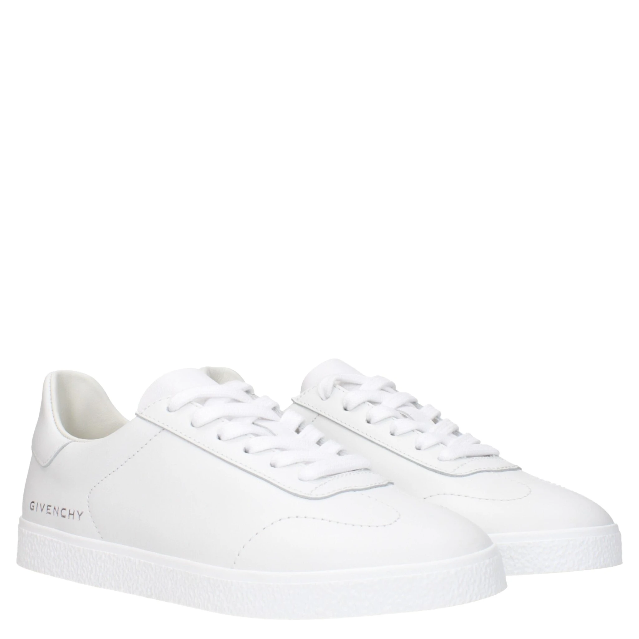 White Leather Low Top Sneakers