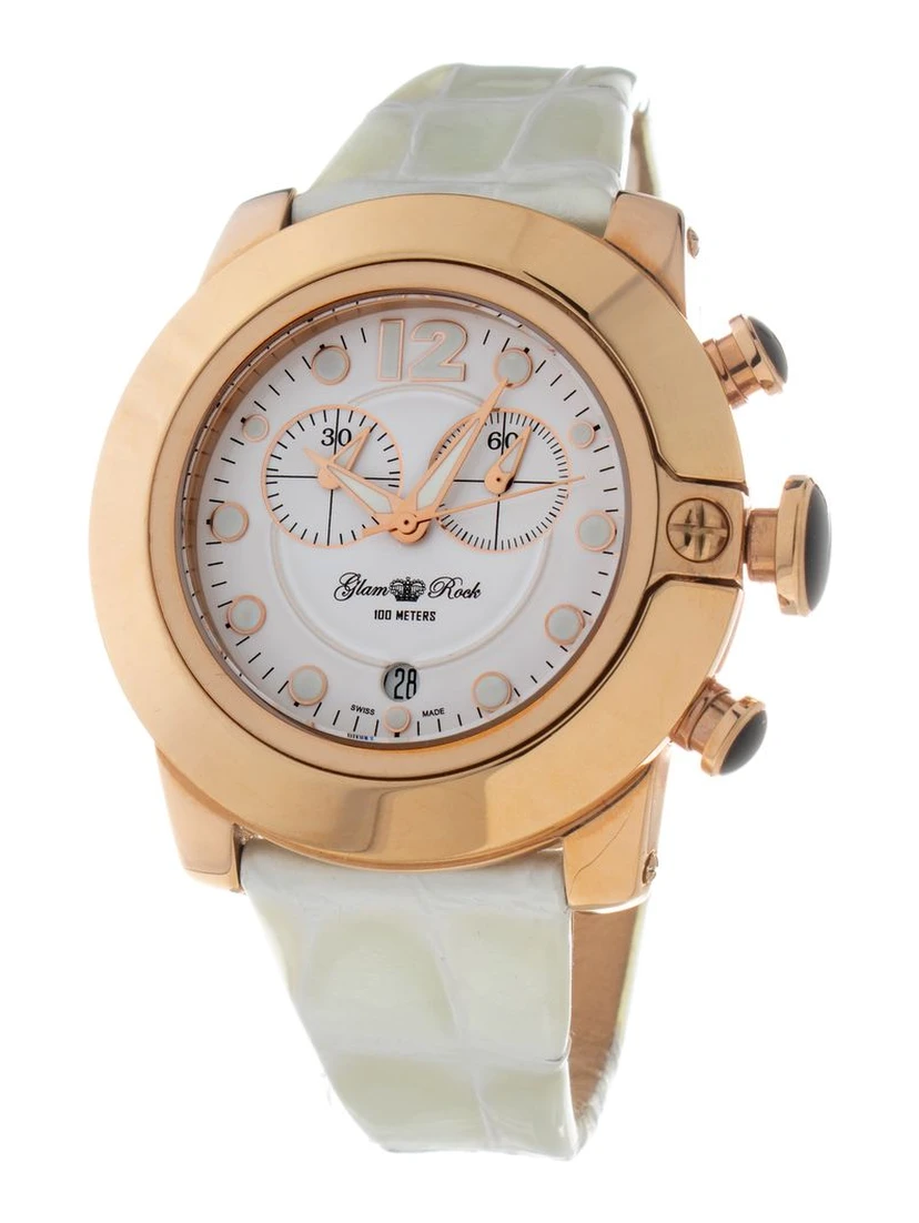 White Leather Dress Watch