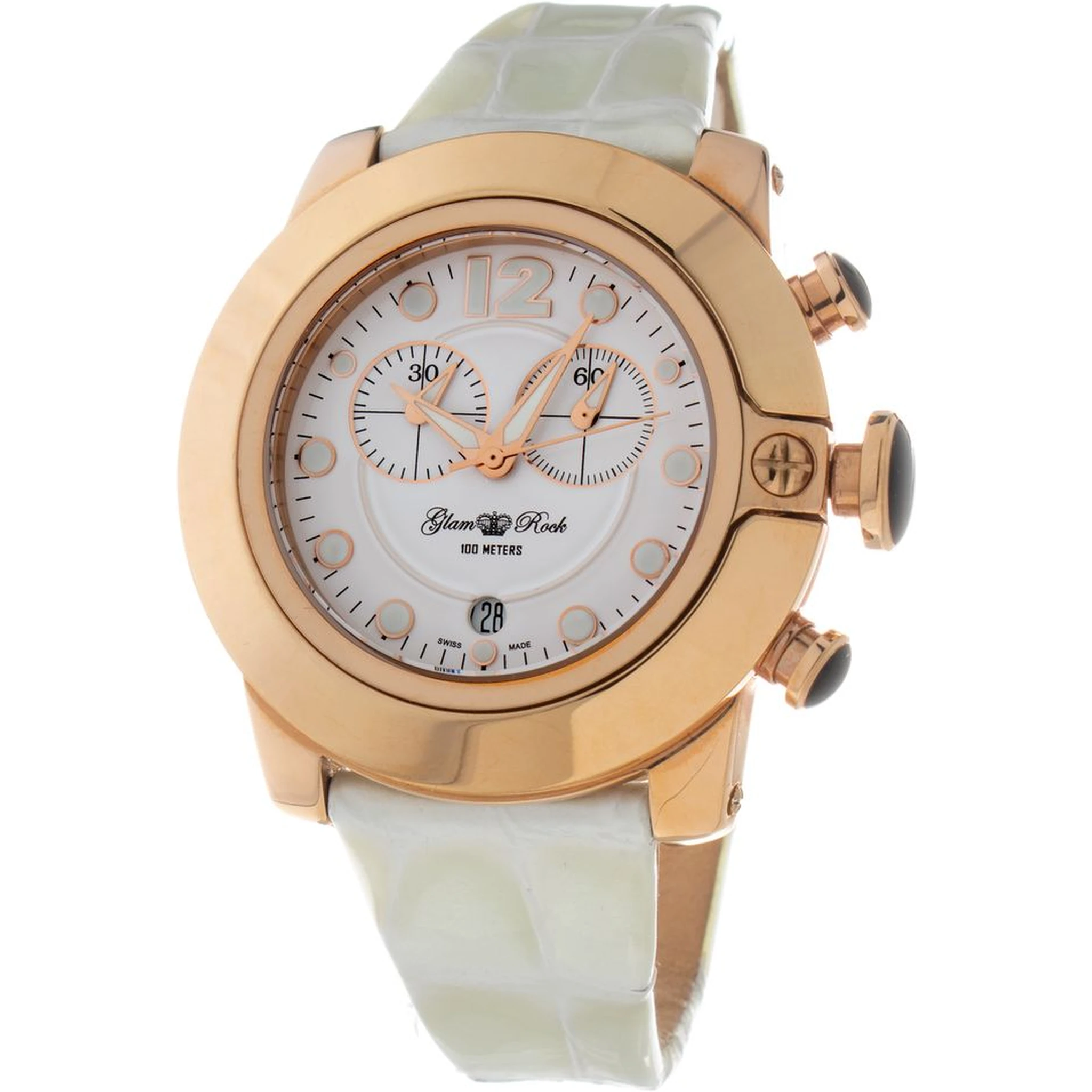 White Leather Dress Watch