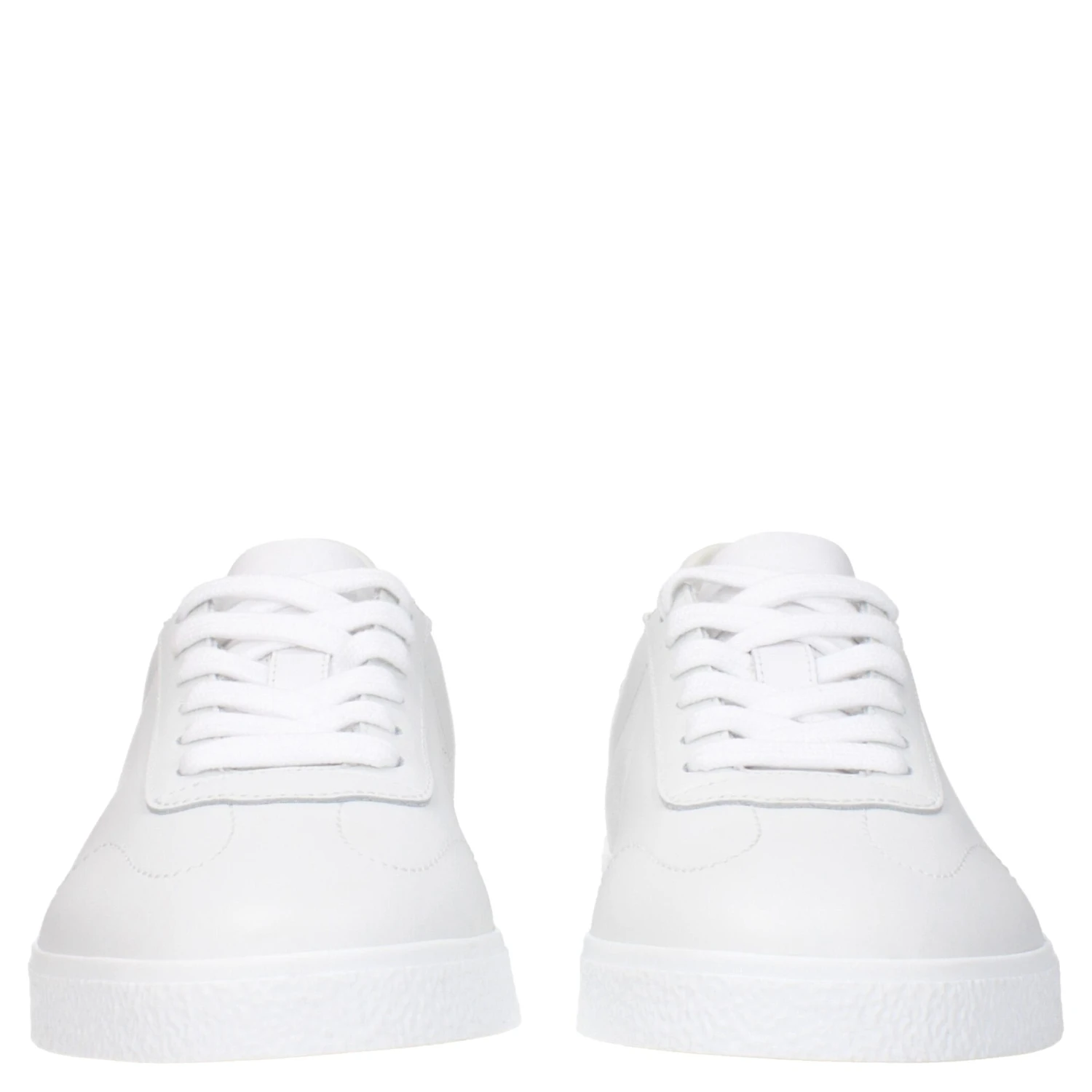 White Leather Low Top Sneakers