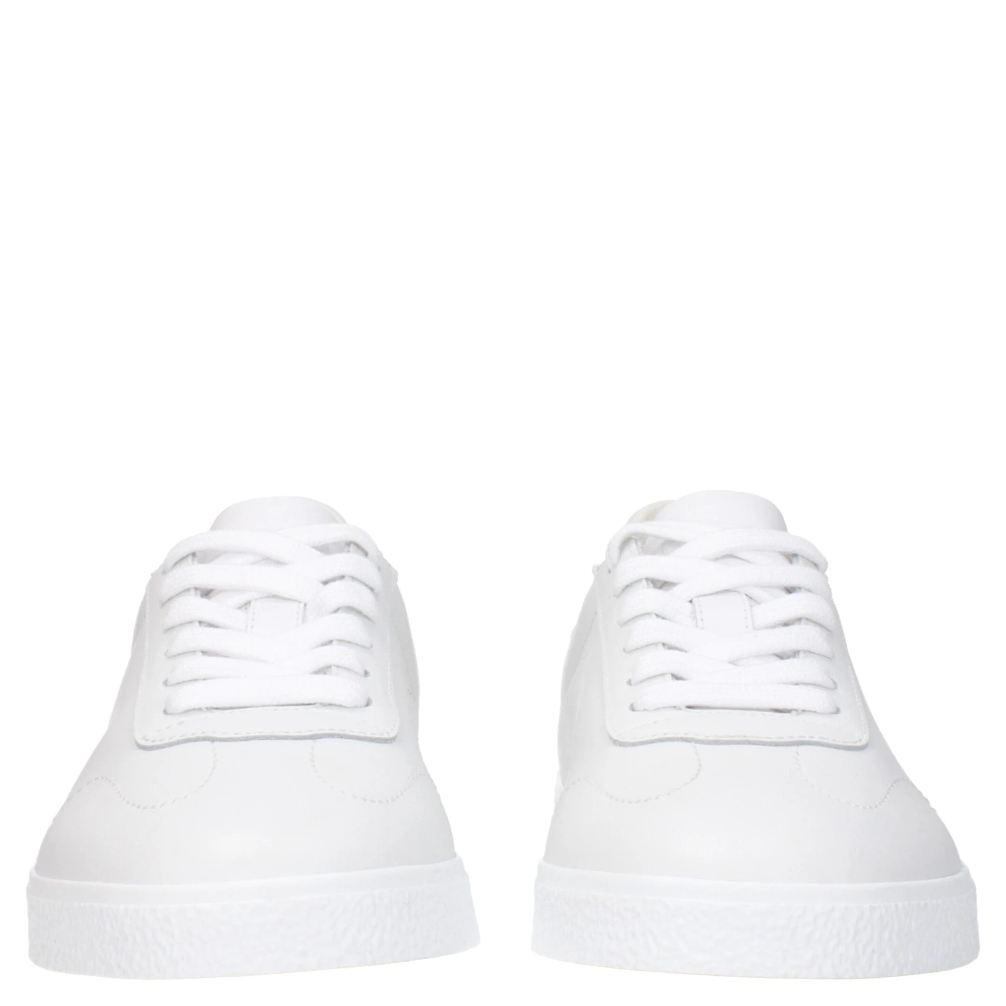 White Leather Low Top Sneakers