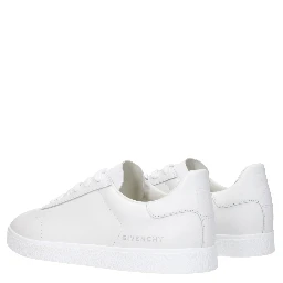 White Leather Low Top Sneakers