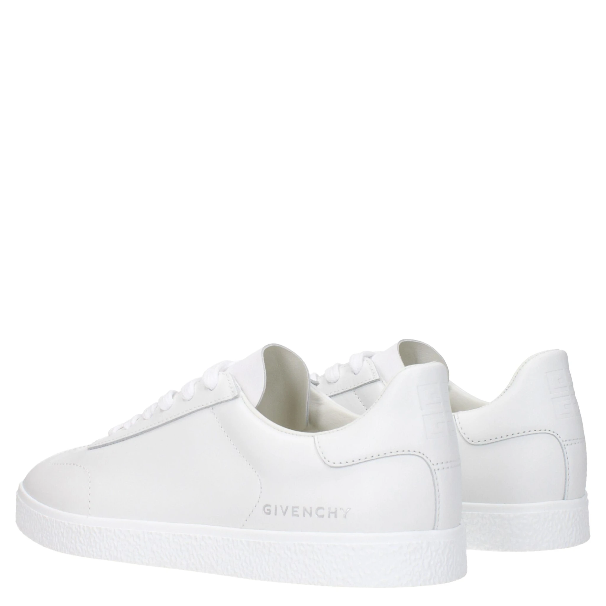 White Leather Low Top Sneakers