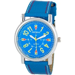 Blue Leather Dress Watch