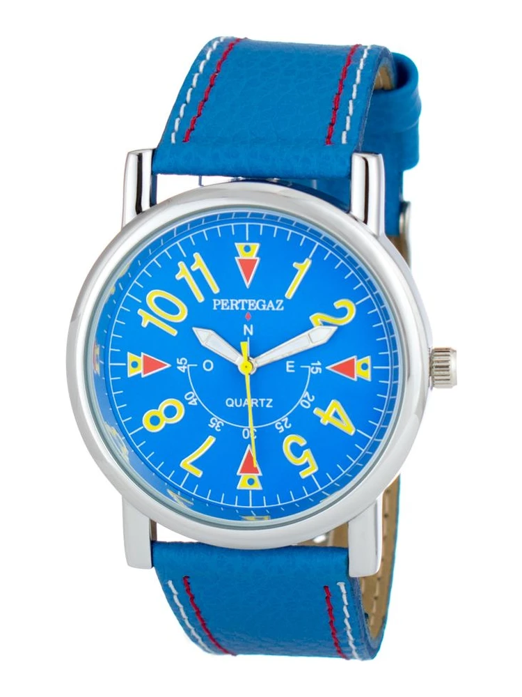 Blue Leather Dress Watch