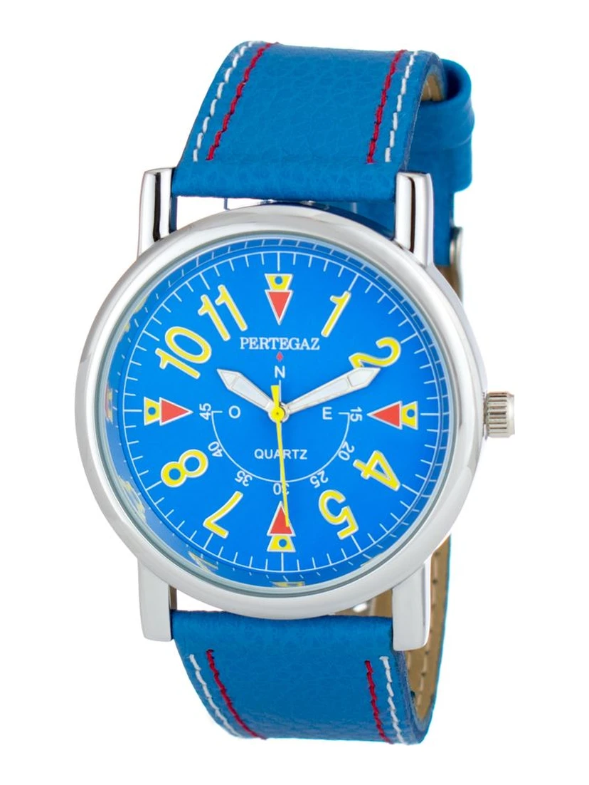Blue Leather Dress Watch