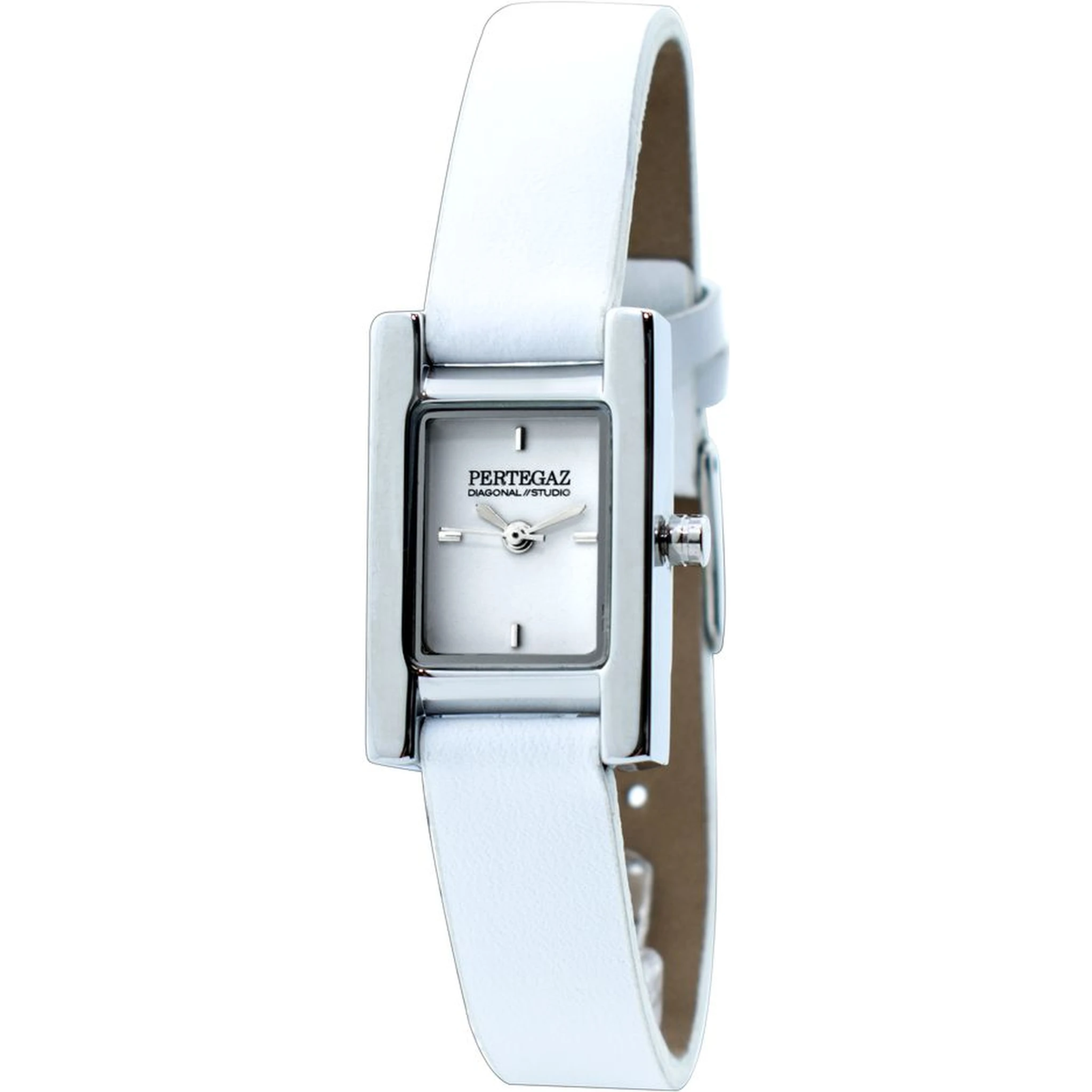 White Leather Dress Watch