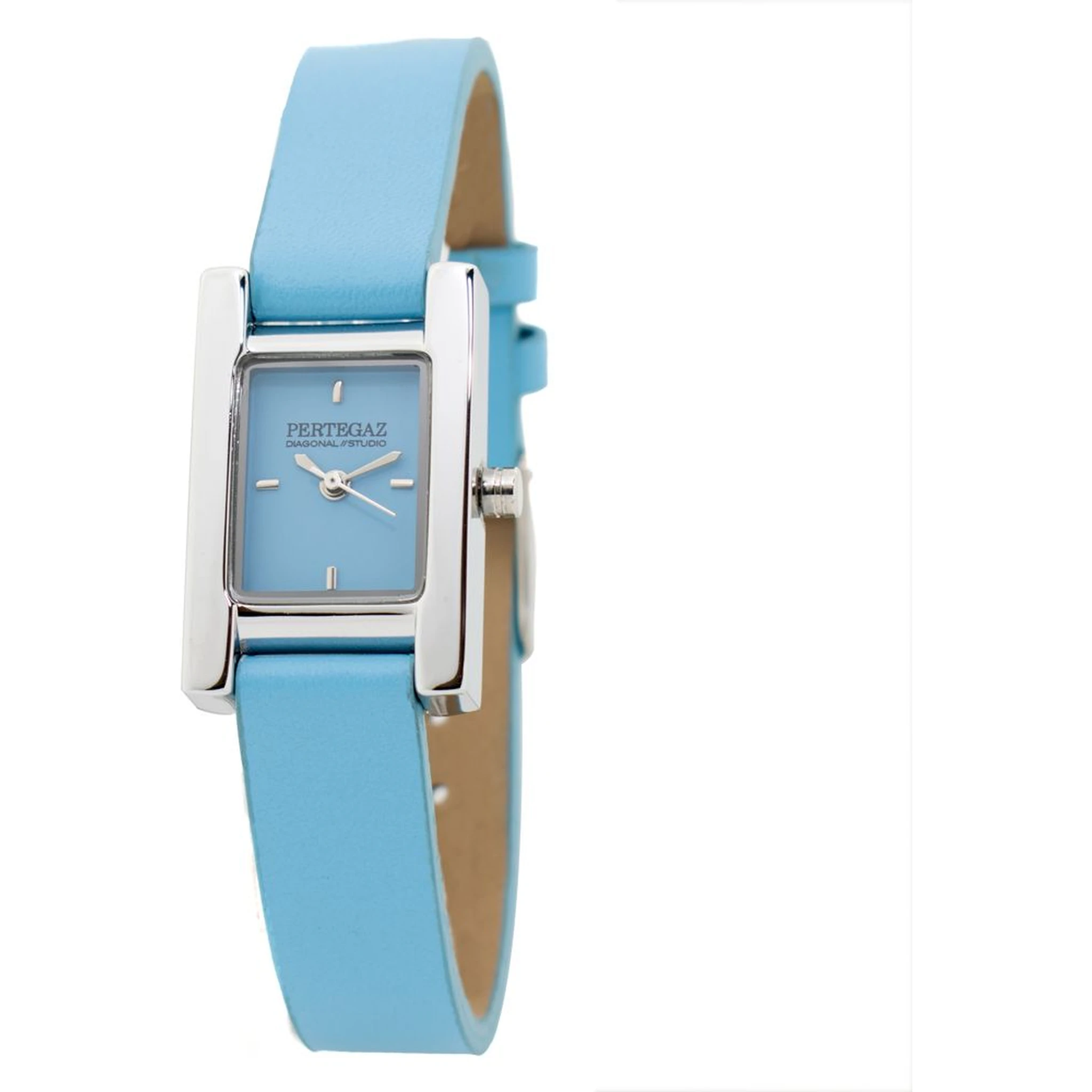 ساعة يد رسمية من الجلد الأزرق