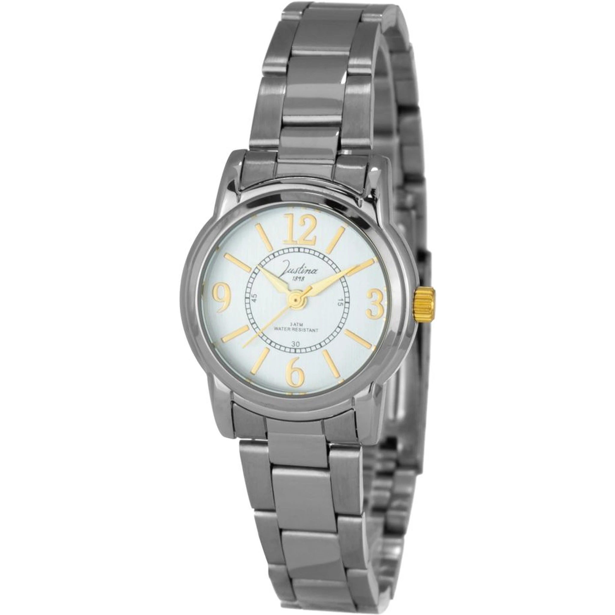 ساعة يد رسمية من الفولاذ المقاوم للصدأ الفضي