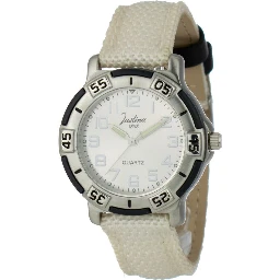 Beige Leather Dress Watch