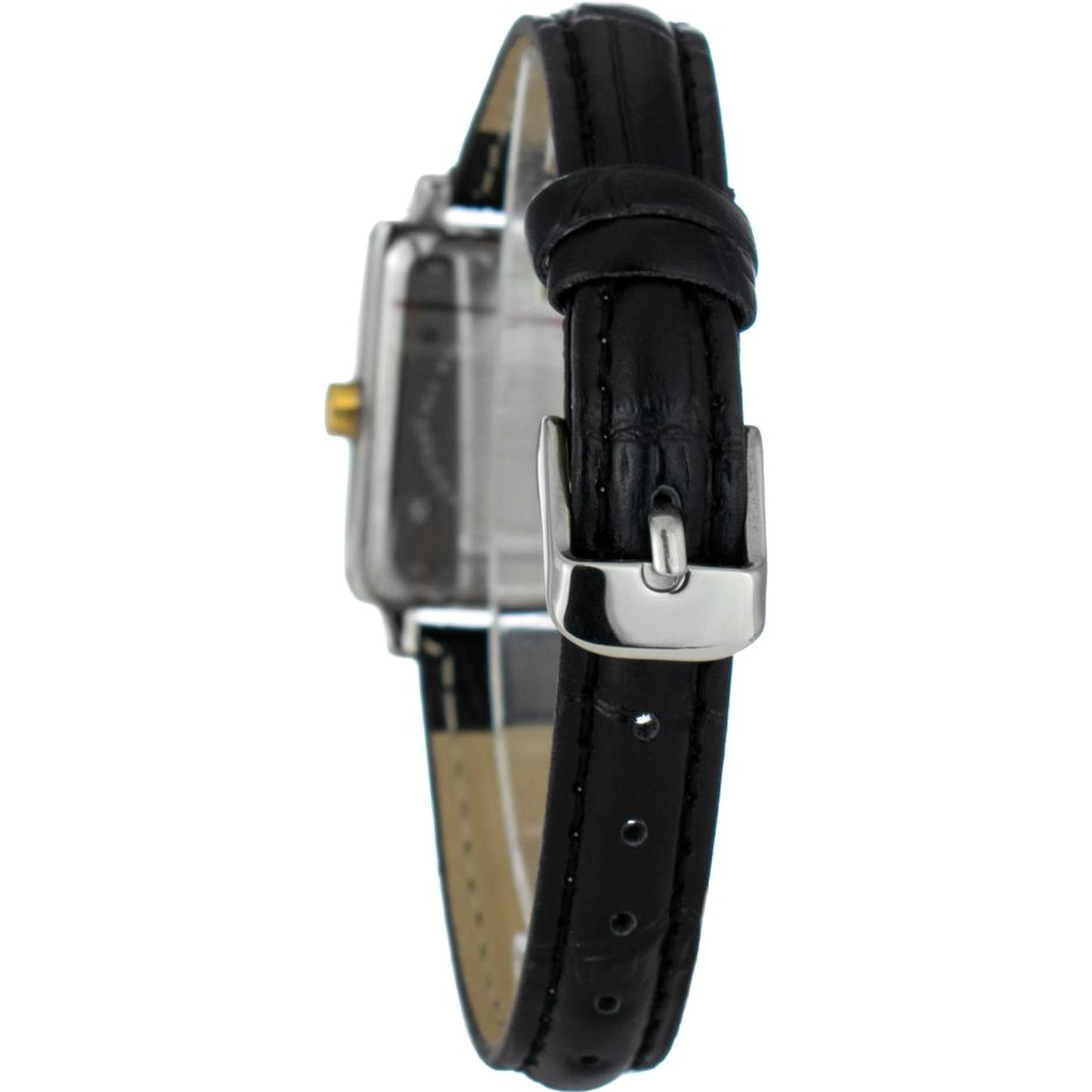 Black Leather Dress Watch