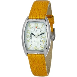 Orange Leather Dress Watch