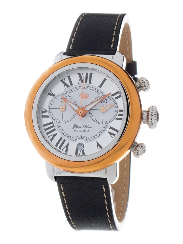 Black Leather Dress Watch