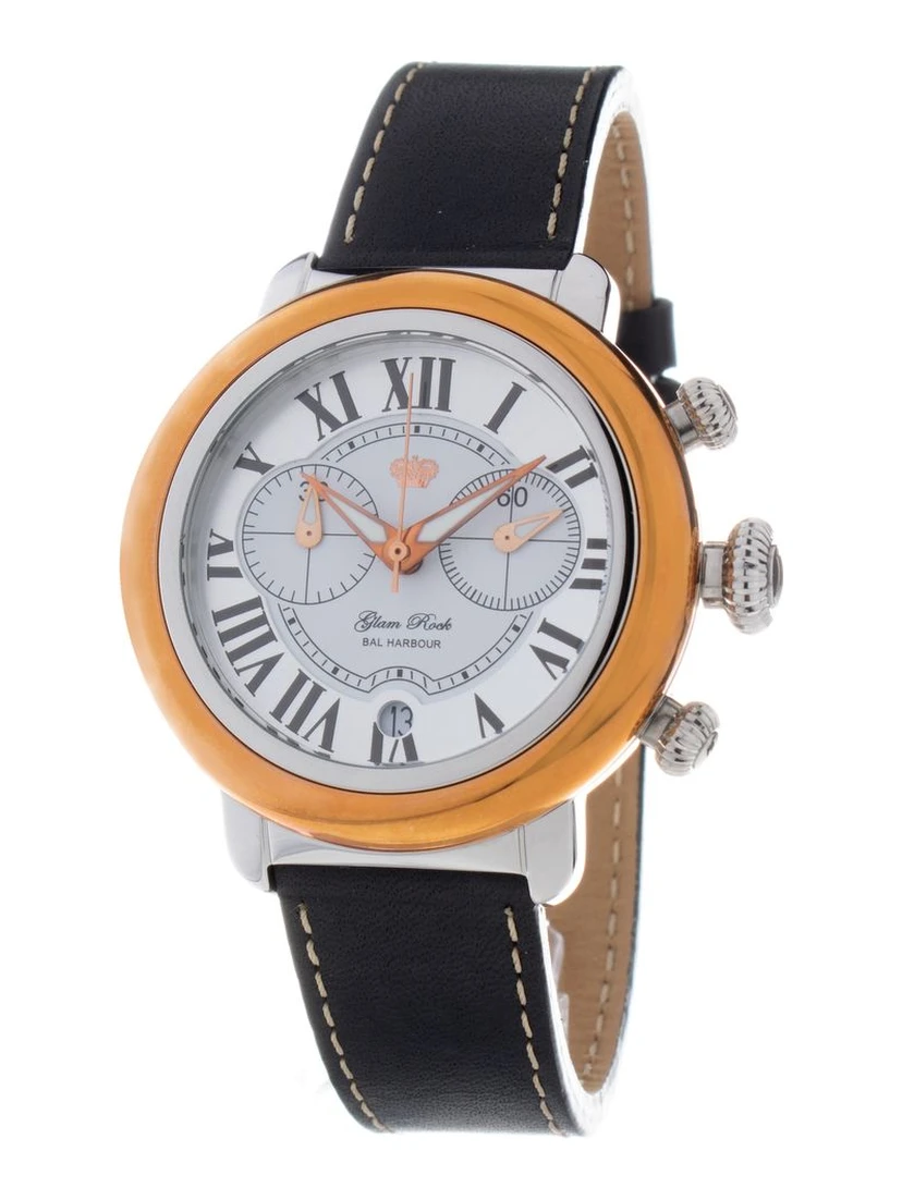 Black Leather Dress Watch