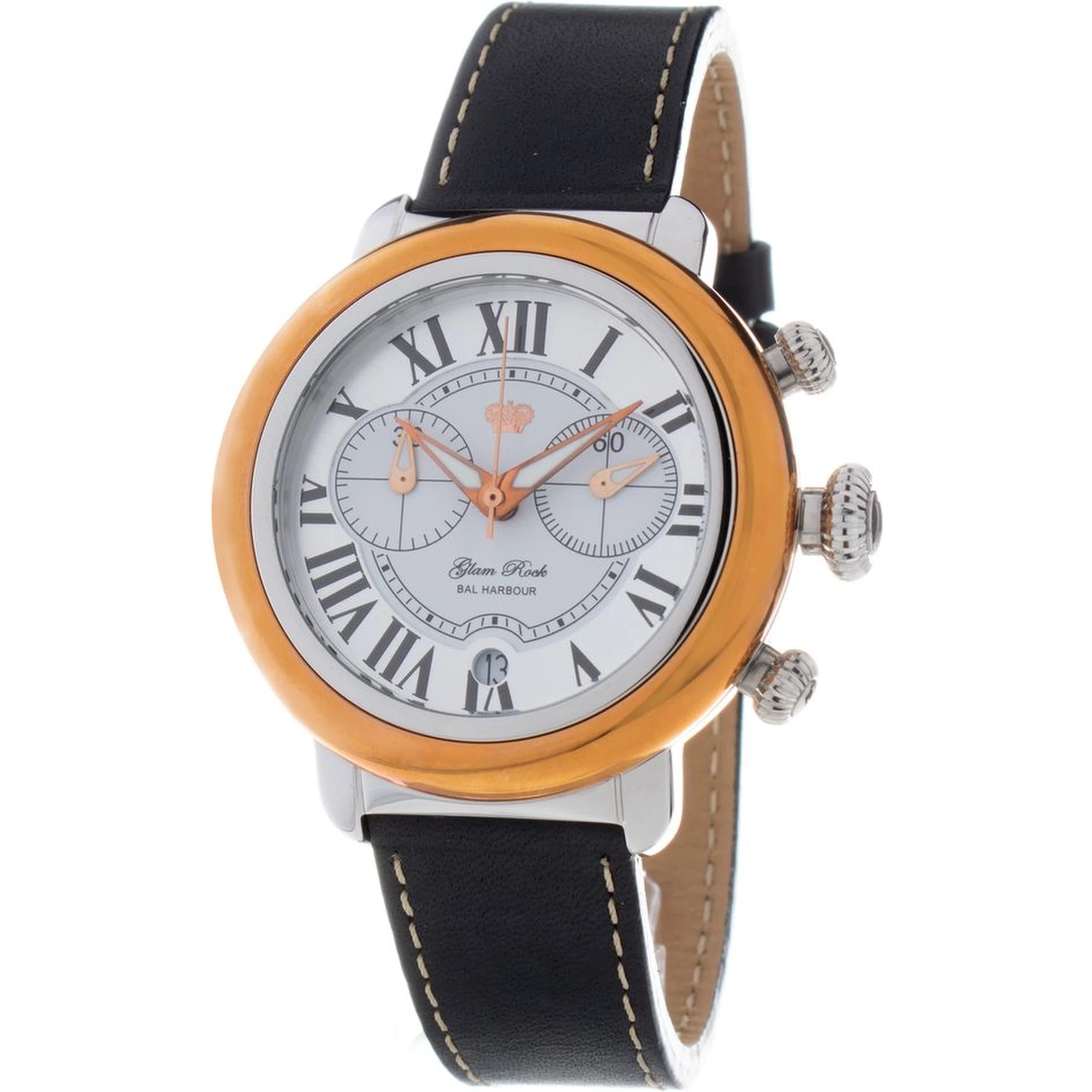 Black Leather Dress Watch