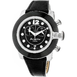 Black Leather Dress Watch