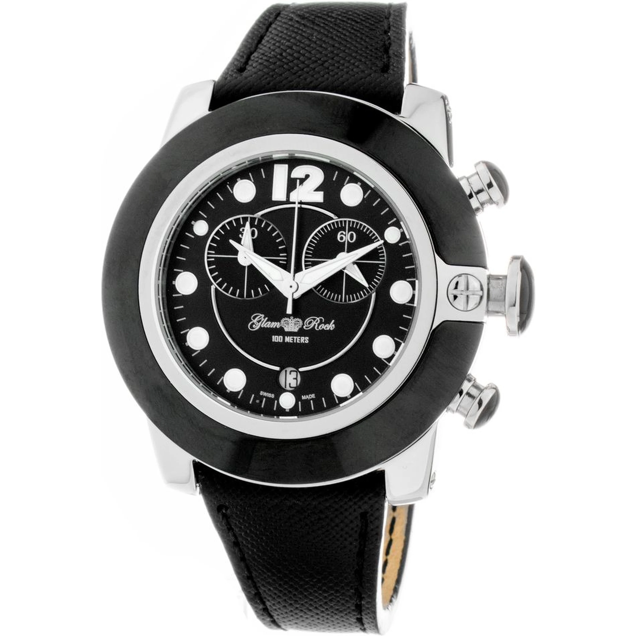 Black Leather Dress Watch
