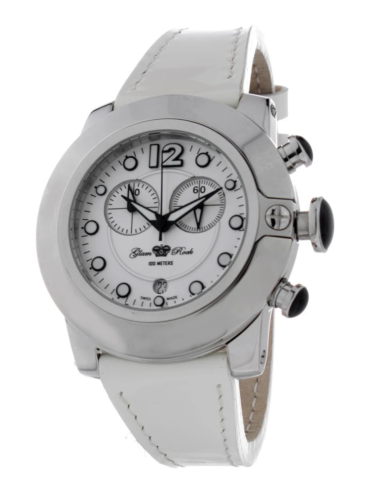 White Leather Dress Watch