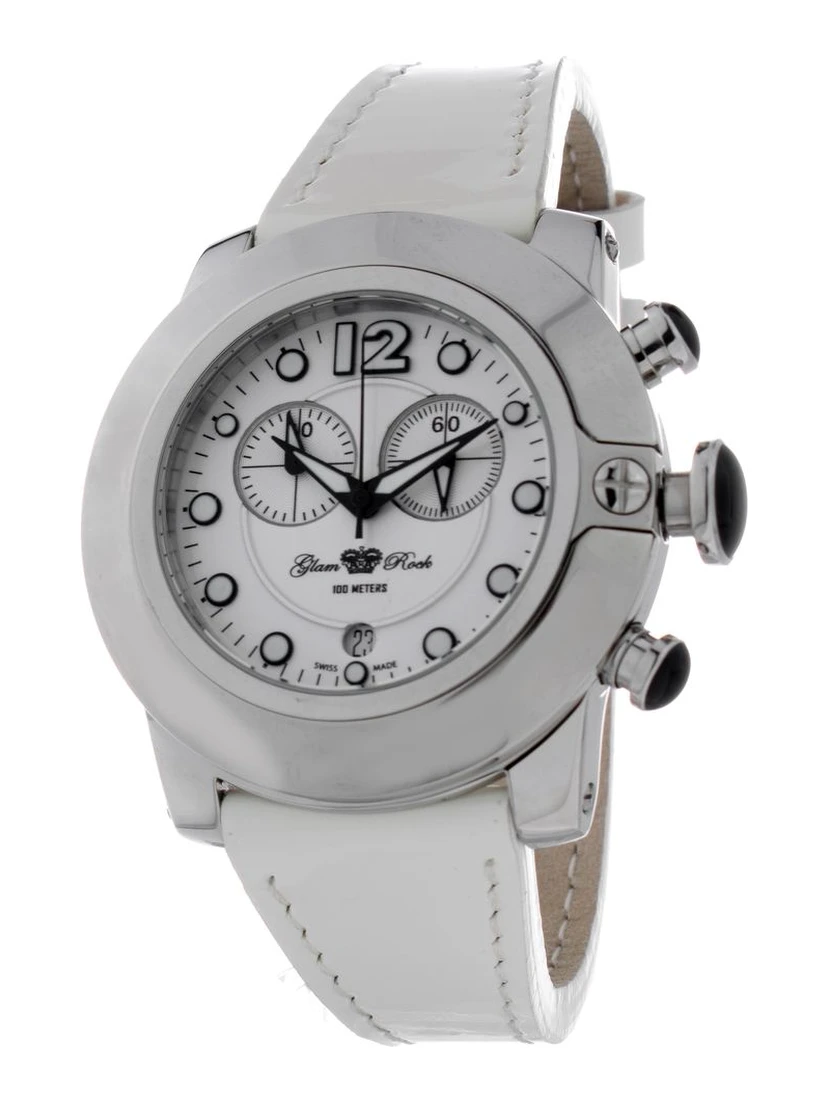 White Leather Dress Watch