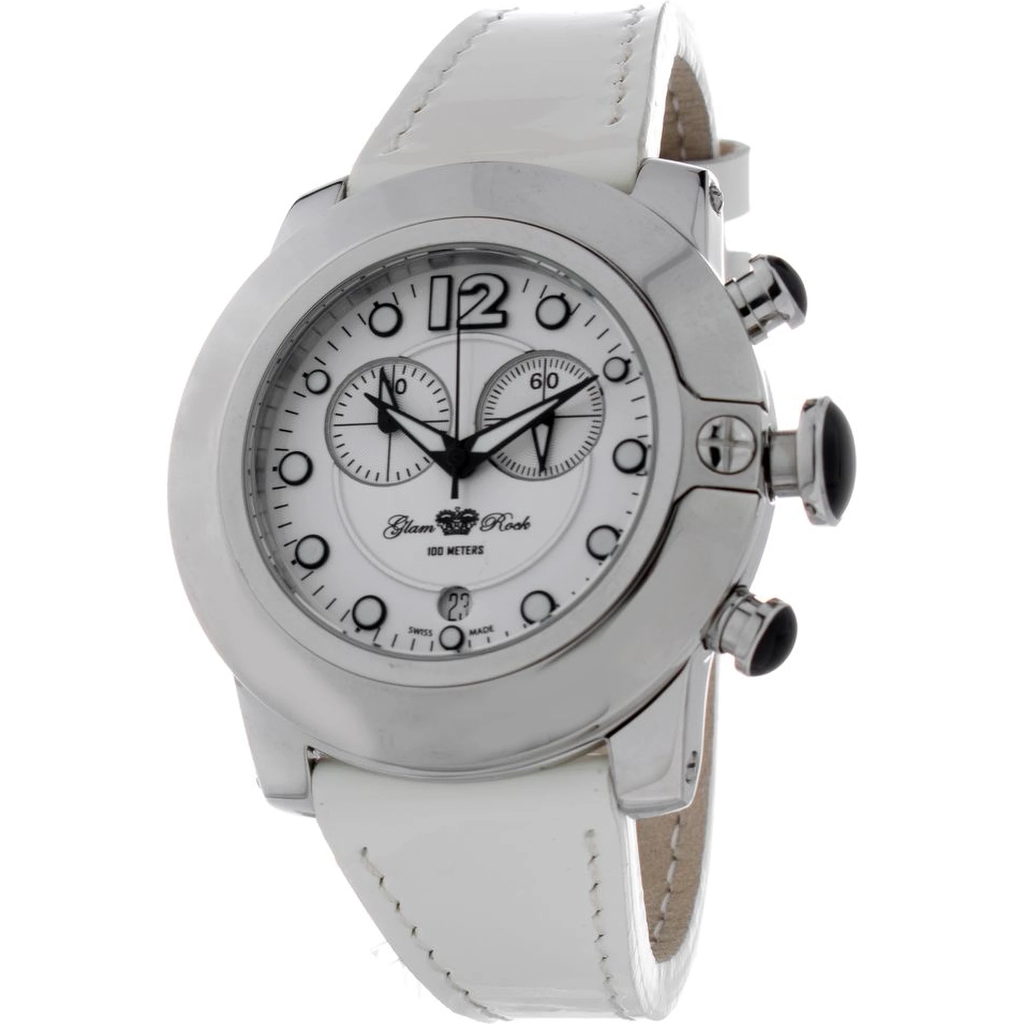 White Leather Dress Watch