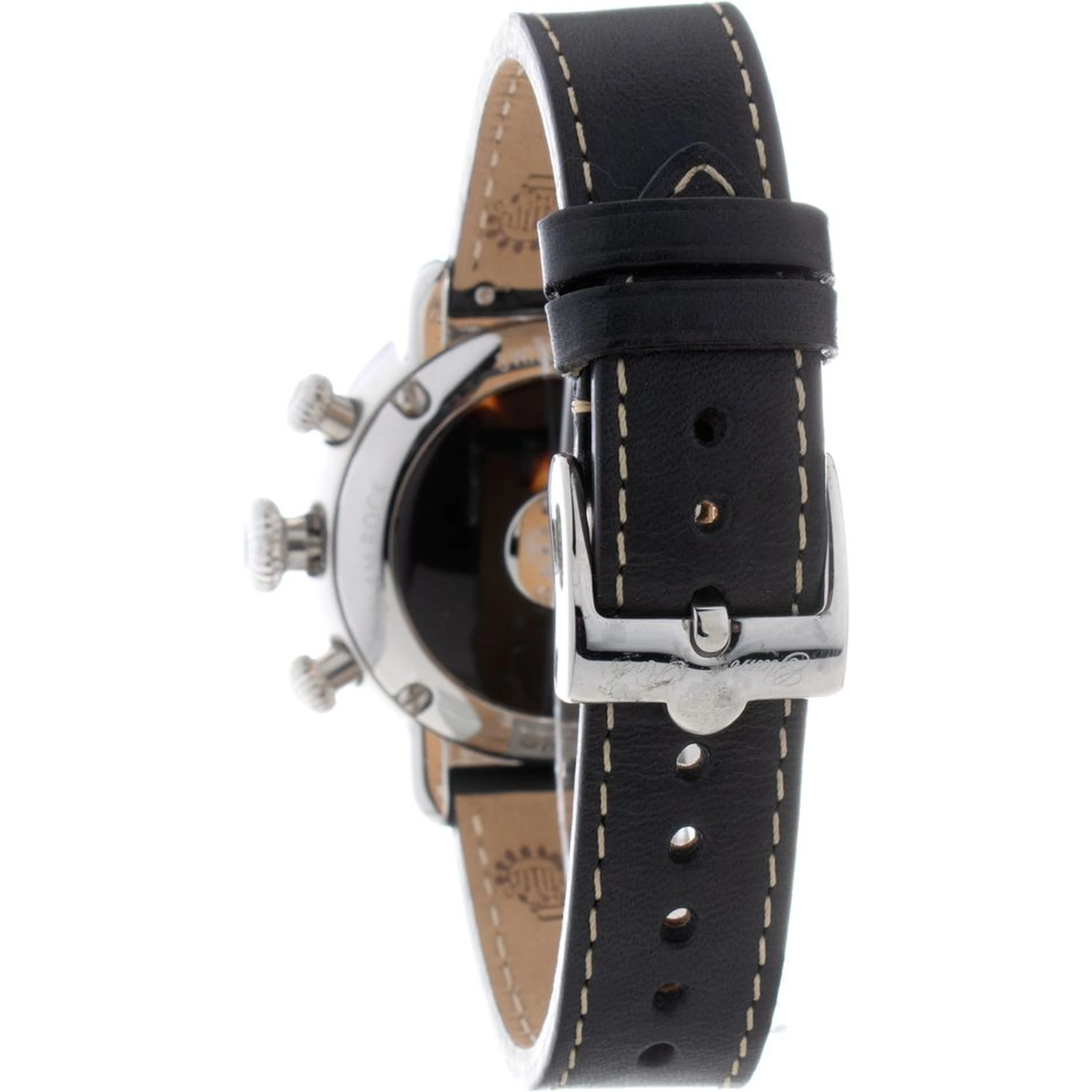 Black Leather Dress Watch