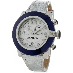 Silver Leather Dress Watch