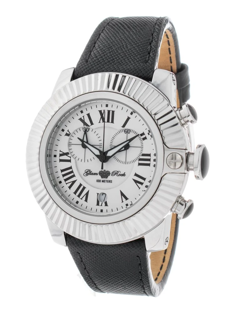 Black Leather Dress Watch