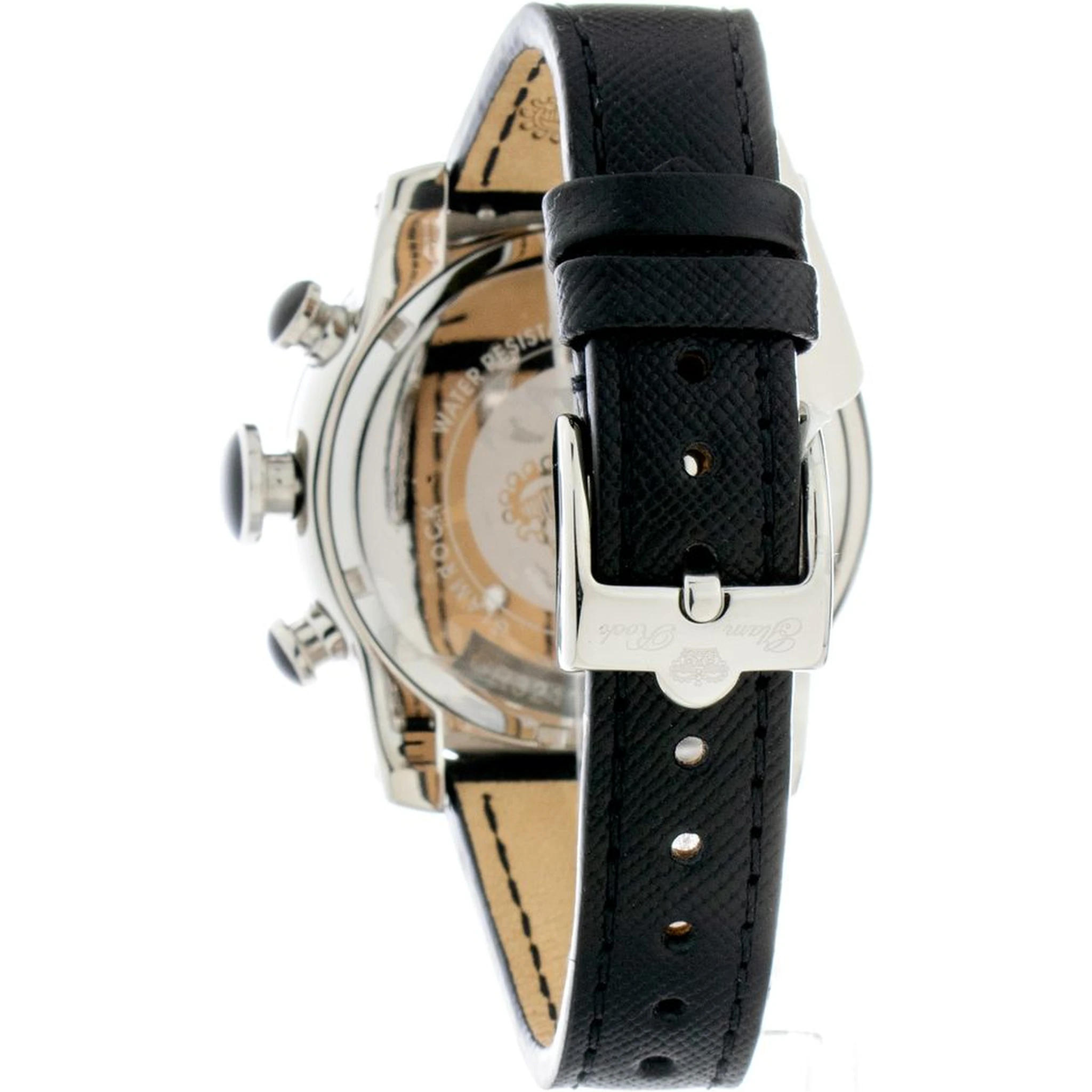 Black Leather Dress Watch