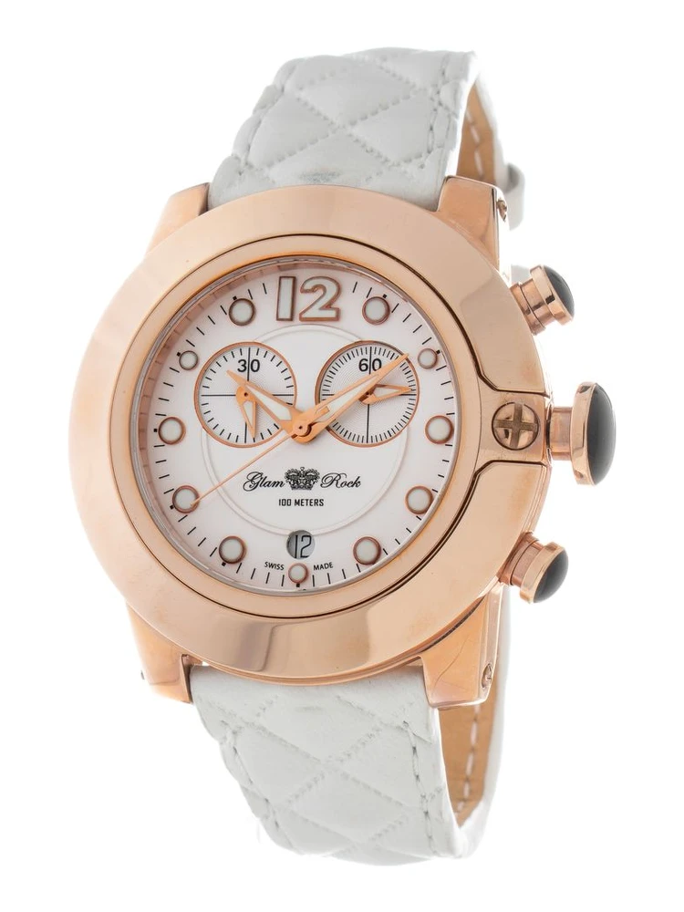 White Leather Dress Watch