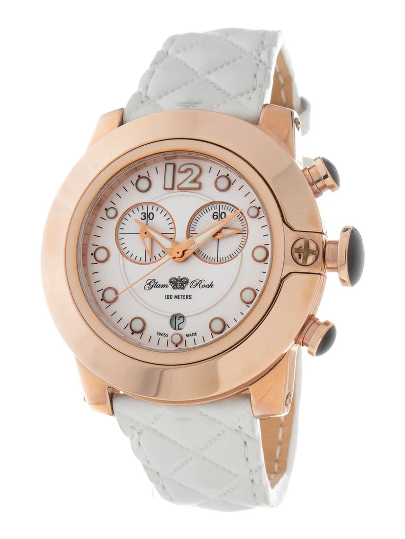 White Leather Dress Watch