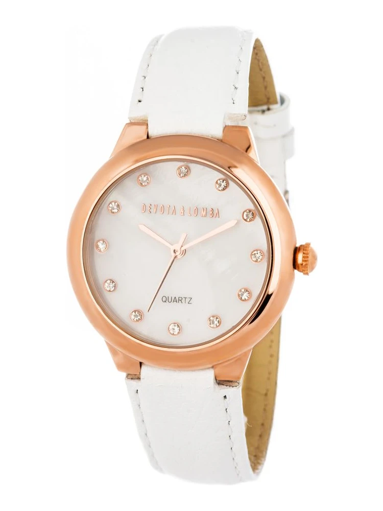 White Leather Dress Watch
