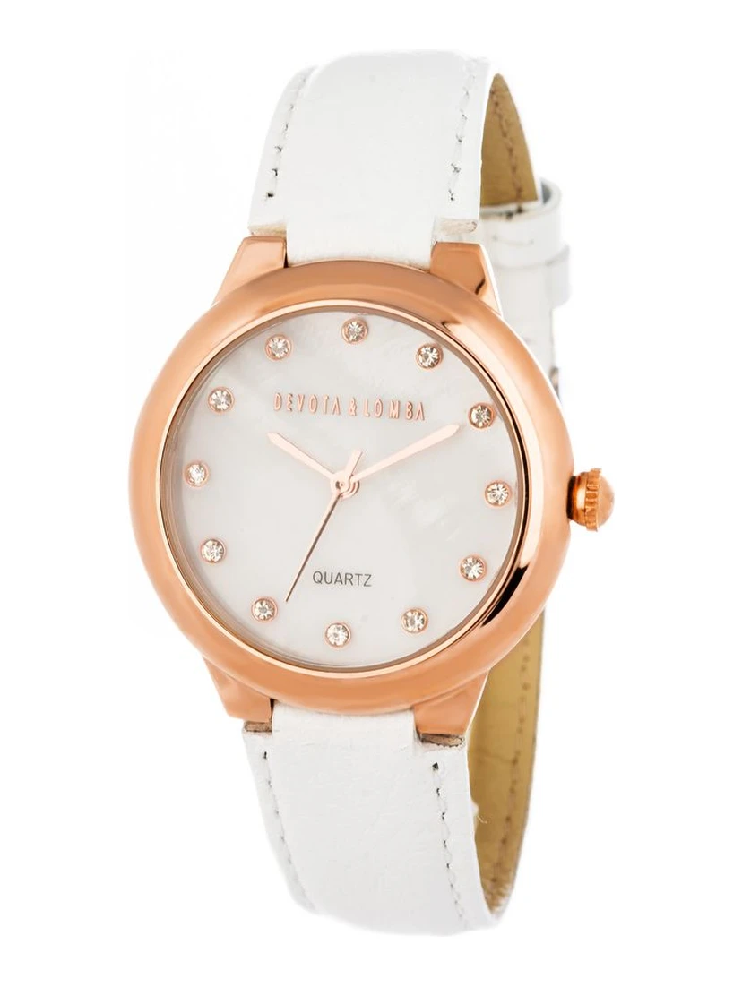 White Leather Dress Watch