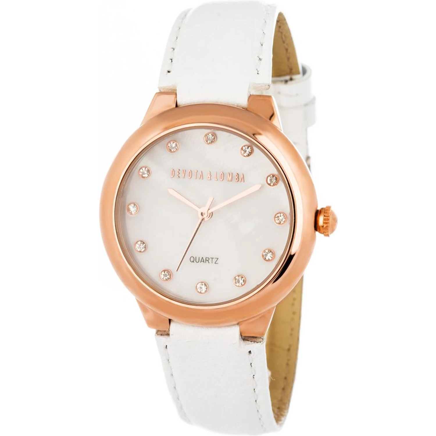 White Leather Dress Watch