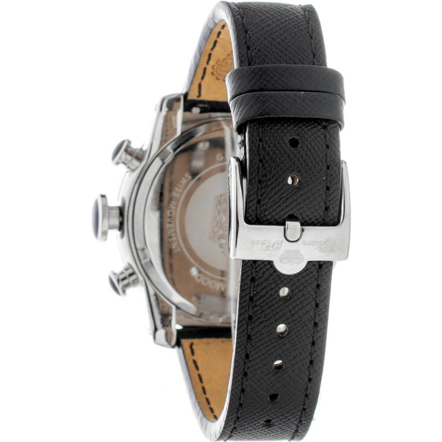 Black Leather Dress Watch