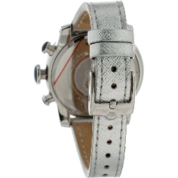 Silver Leather Dress Watch